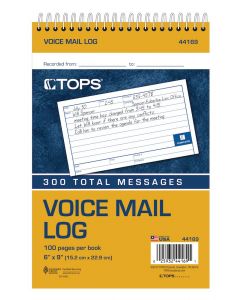 TOPS Voice Message Log Book, 2-sided, 1-Part, White, 3 MSG/PG, 50