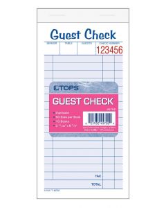 Adams Sa540a Guest Check With Stub 50 Checks per Pad - 20 Books for
