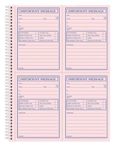 Adams Phone Message Book, Spiral, 200 Carbonless Sets, Pink Paper
