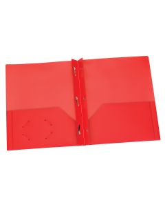 Oxford Red Two Pocket Poly Portfolio with Prongs