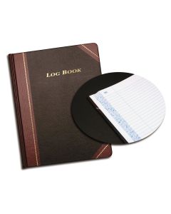 Adams Log Book, 8.13 x 10.38 in, Black with Maroon Spine, 150 Pages