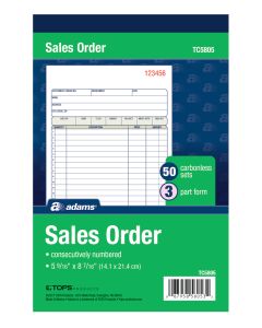Adams Sales/Order Book, 3-Part / 50 Pages / 50 ST/BK