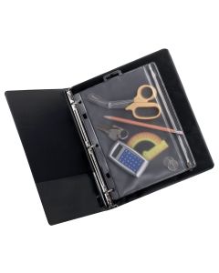 Oxford Zipper Binder Pockets - Clear Plastic, 10.5