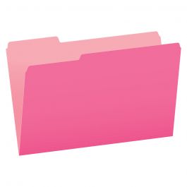 Pendaflex Two-Tone Color File Folders, Legal Size, Pink, 1/3 Cut, 100/BX