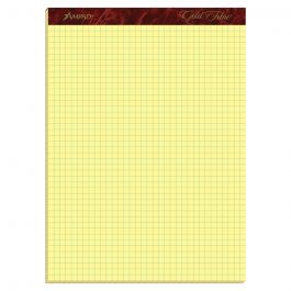 Ampad Gold Fibre Graph Pad, 8-1/2 x 11-3/4, Graph Rule (4 x 4), Canary,  50 Sheets