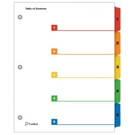Cardinal OneStep Printable Table of Contents Dividers, 5 Tab ...