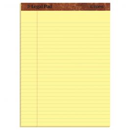 7532 Legal Rule 50 Sheets TOPS The Legal Pad Writing Pads Canary Paper 8-1/2 x 11-3/4 12 Pack 