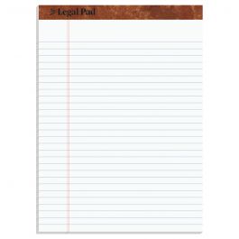 Basics Legal/Wide Ruled 8-1/2 by 11-3/4 Legal Pad - White (50 Sheet Paper Pads, 12 Pack)