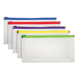Globe-Weis Poly Zip Files - 20 Pack Assorted Colors For Document Storage