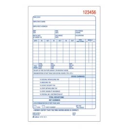 Adams Employee Payroll Record Book, 2-Part, 4-3/16" x 7-3/16", 50 ST/BK
