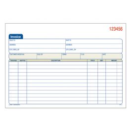 Adams Invoice Book 2-Part Carbonless 8-3/8 x 10-11/16 Inches White/Canary 5 