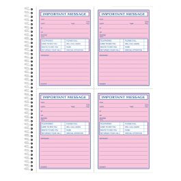 Adams Phone Message Book, Spiral, 2-Part, Carbonless, 4/PG