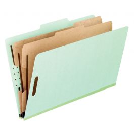 Classification Folders With 2 Partitions And 6 Fasteners Legal Size Green 