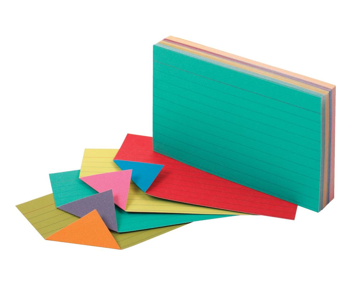 Oxford® Two-Tone Index Cards, 3 x 5, Assorted Colors, 100 per pack