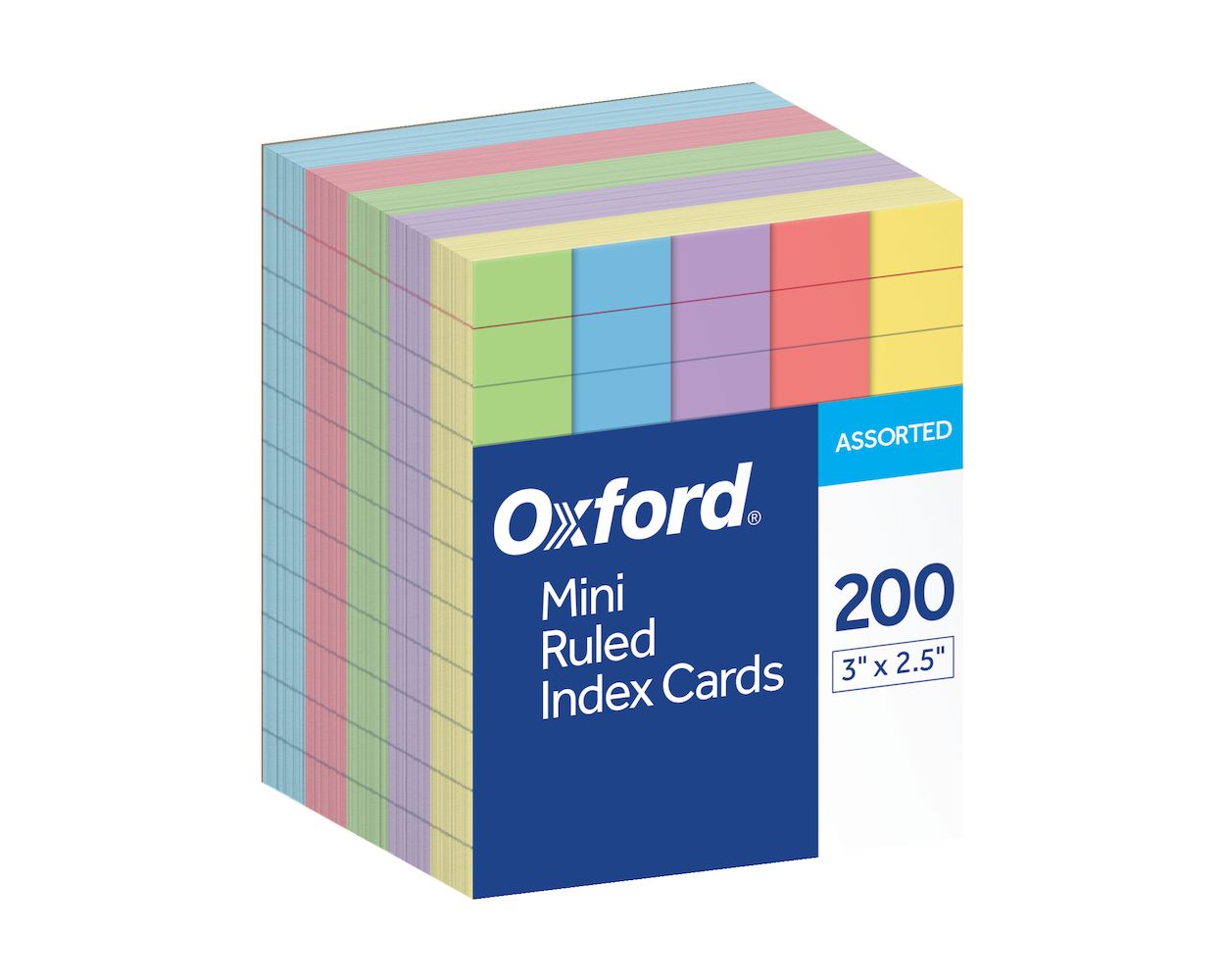Oxford Pfx10010 Ruled Mini Index Cards 3 X 2 1/2 Assorted 200/pack for sale online 