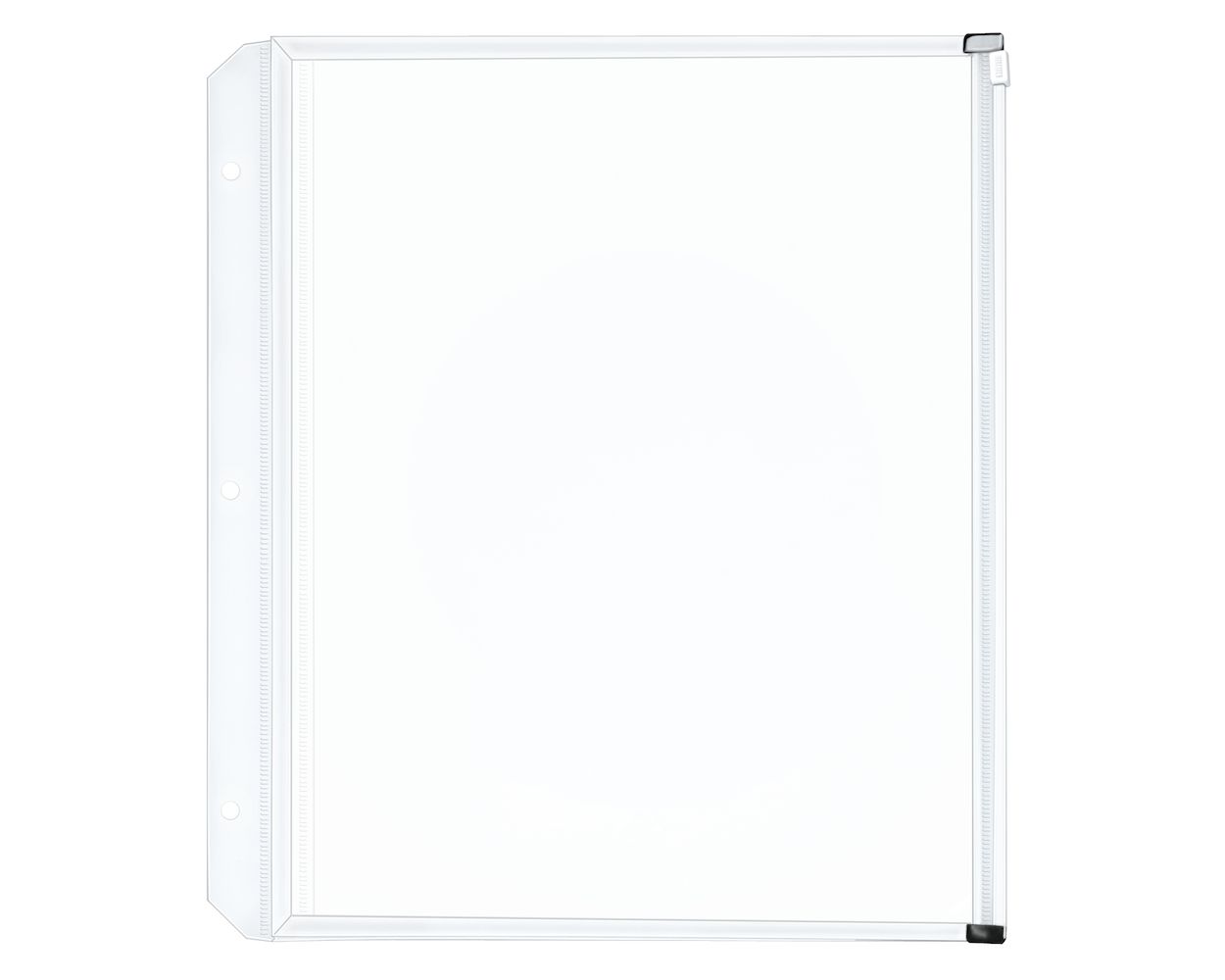 Binder Bag - Clear Plastic With Standard 3 Hole Punch And Zipper