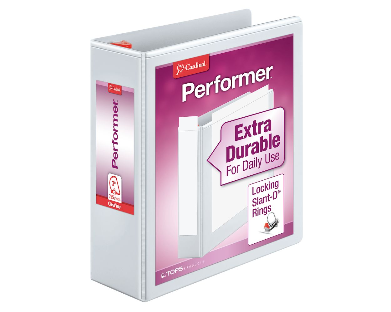 Wholesale Slant Ring/D-Ring View Binders: Discounts on Cardinal Xtravalue Clearvue Locking D-Ring Binders CRD19040CB