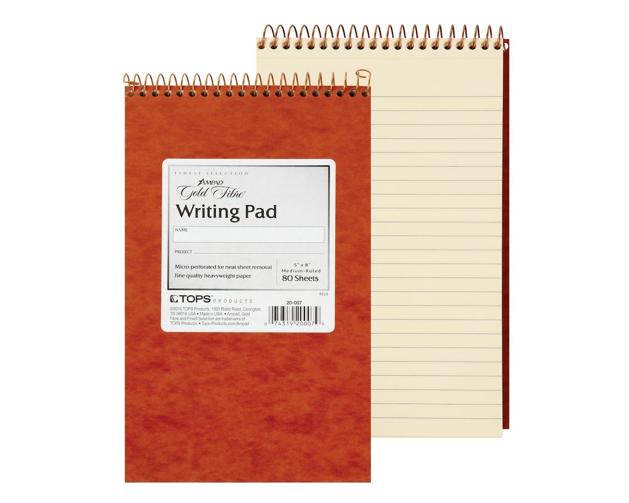 Ampad Gold Fibre Writing Pads 5 X 8 Ivory Medium Rule 80 Sh Pd