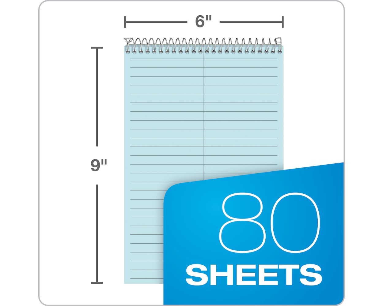 Ampad Steno Pad 6" X 9" Gregg Blue Cover 80 Sheets/Pad (TOP25-286