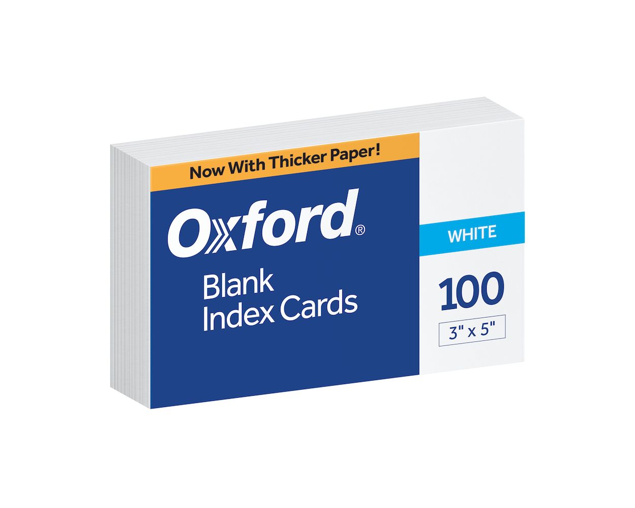 Oxford Blank Index Card, 3 x 5, Plain - 100 / Pack - White 
