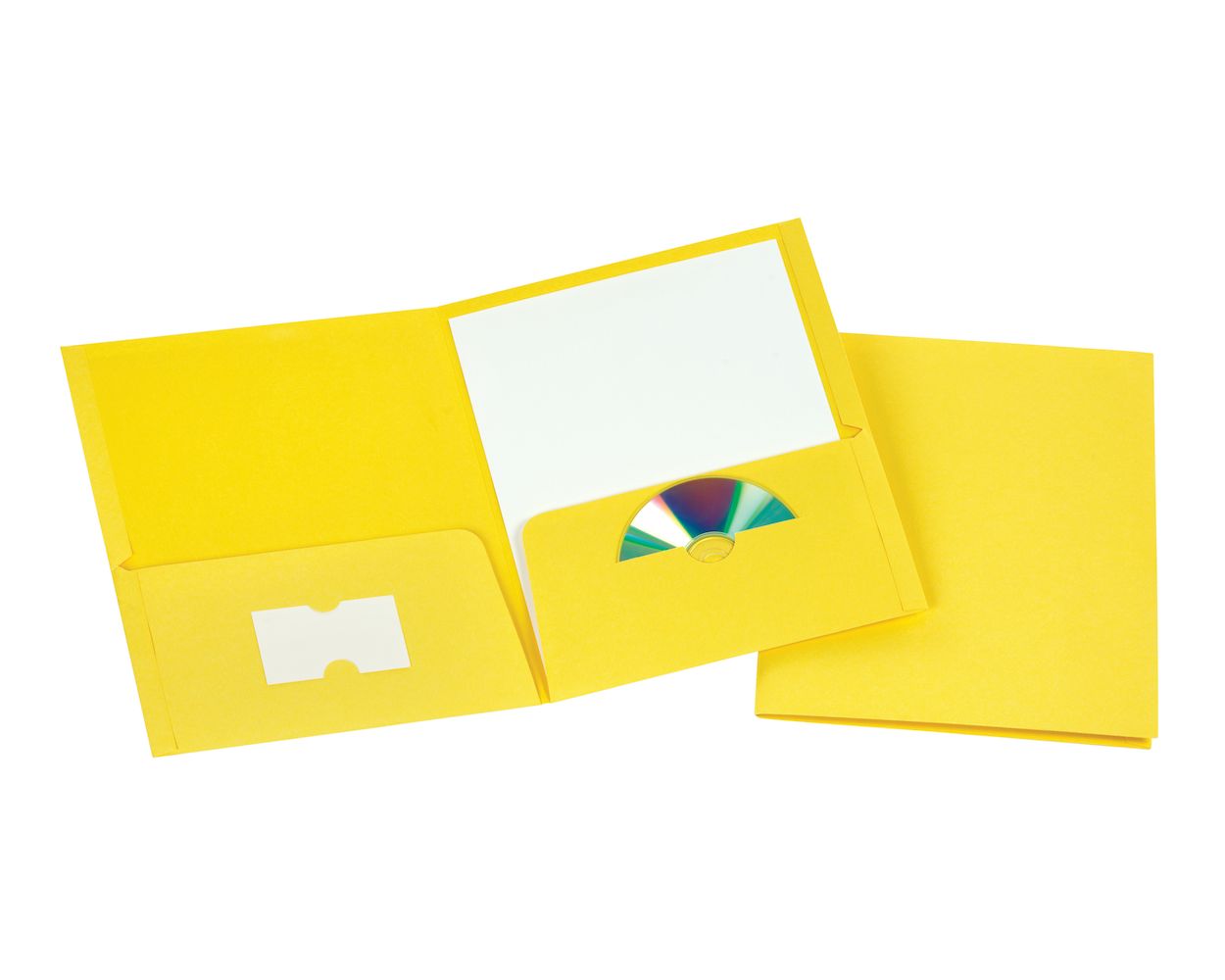 Leatherette Two Pocket Portfolio Yellow 25 Pack