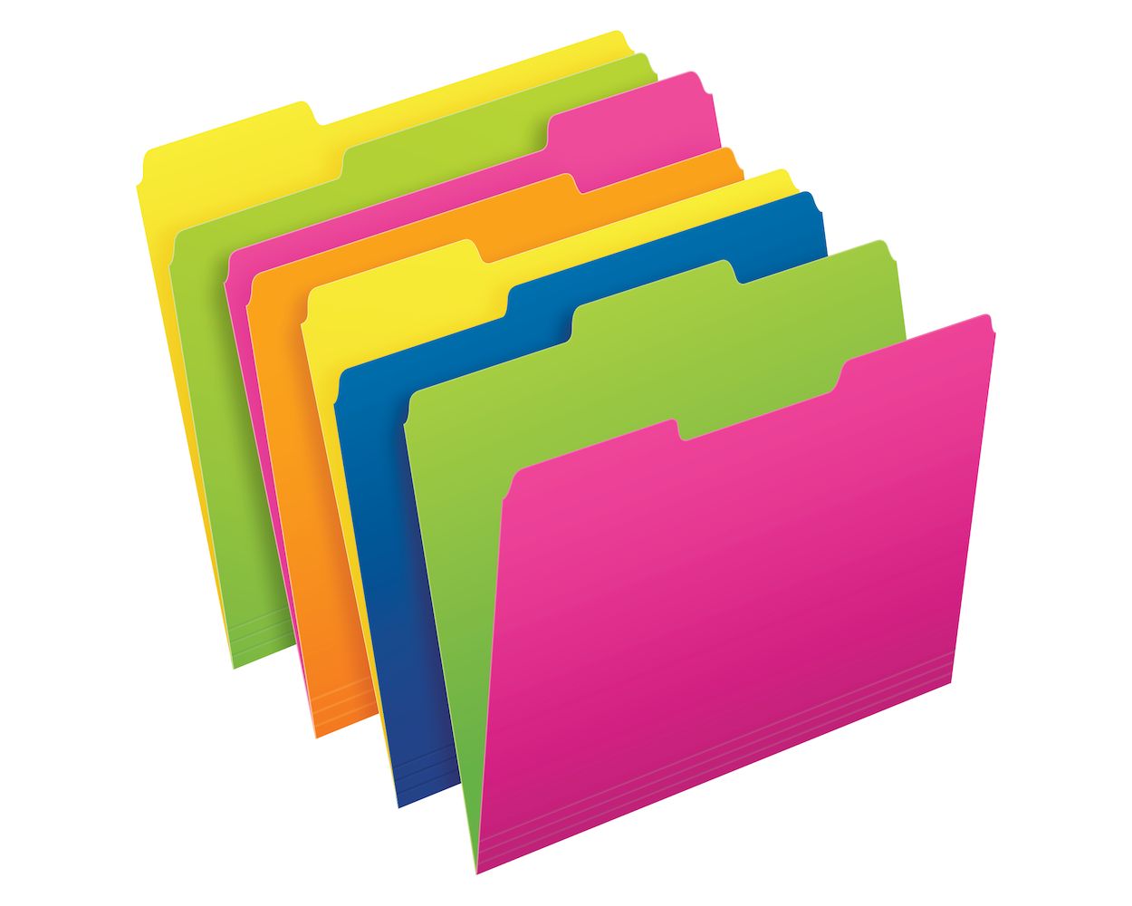 100 per Box Two-Tone Color File Folders Assorted Colors Letter Size 1/3 Cut 