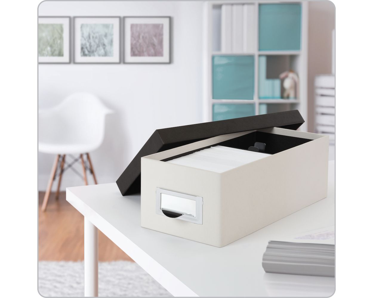 Advantus Plastic Durable Index Card Box, 5 X 8 Inches, Black