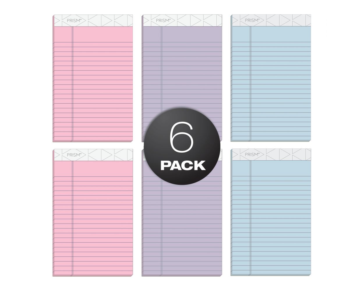 Tops Prism Legal Pads 5 x 8 Narrow Ruled 100 Pages 50 Sheets Per Pad Pack  Of 6 Pads Assorted Colors - Office Depot