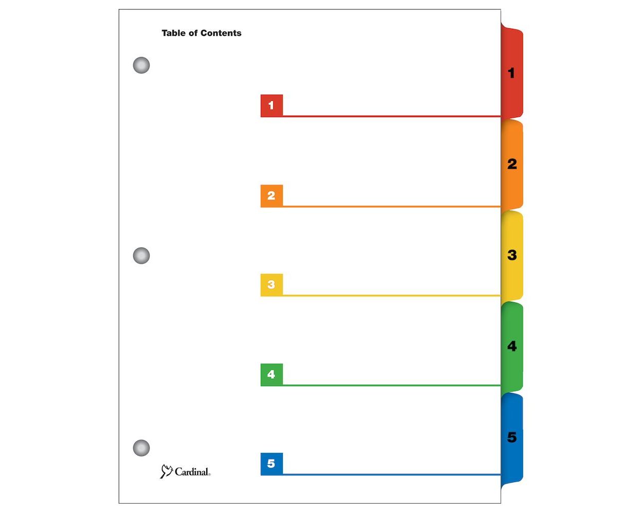 Cardinal OneStep Printable Table of Contents Dividers, 5 Tab, Multicolor cardinal-onestep-printable-table-of-contents-dividers-5-tab-multicolor