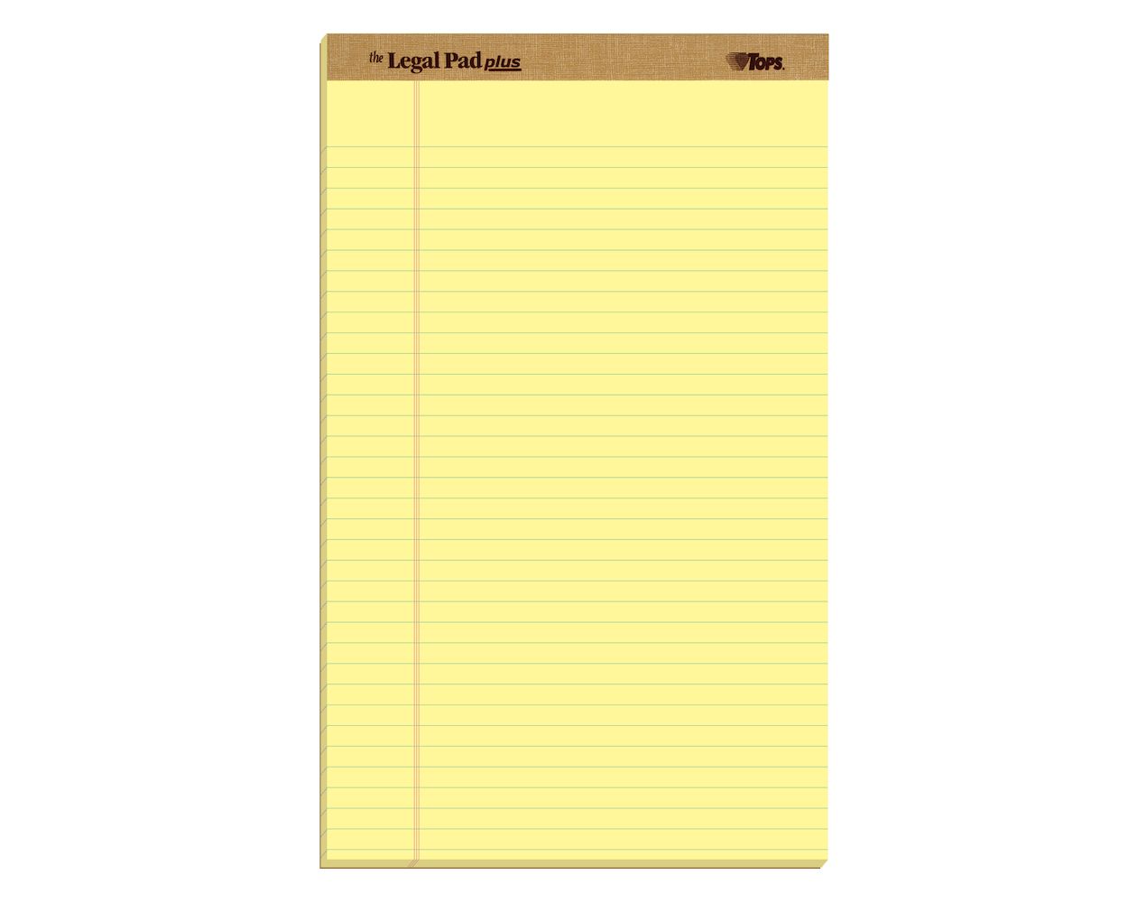 Details about   Pad Writing Pads 8-1/2" x 11-3/4" Canary Paper Legal Rule 50 Sheets 12 Pack NEW 