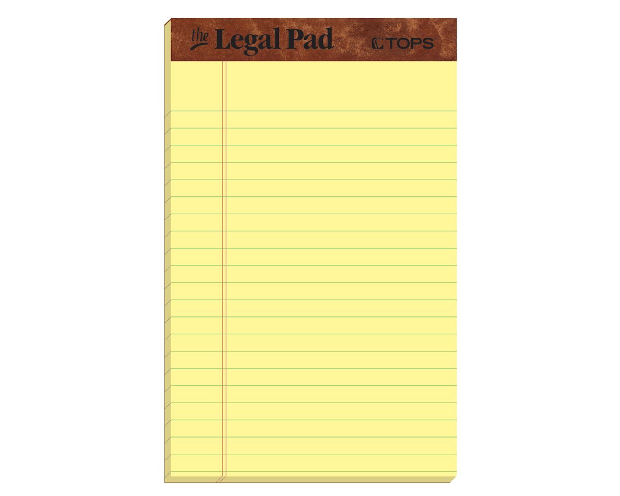 TOPS The Legal Pad Writing Pads, 5 x 8, Jr. Legal Rule, Canary Paper, 50  Sheets, 3 Pack