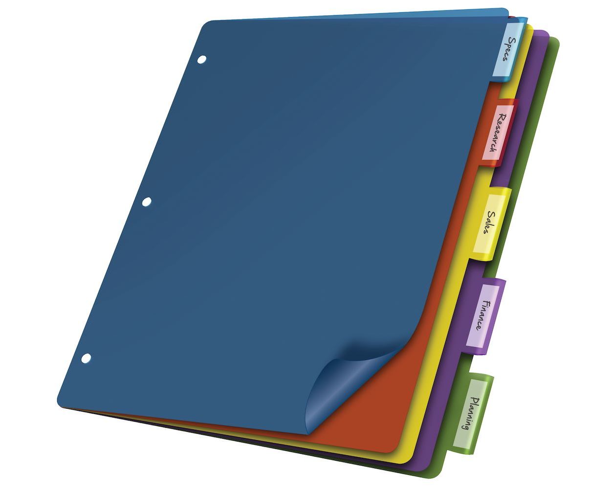 5-Tab Multicolor Paper Dividers 