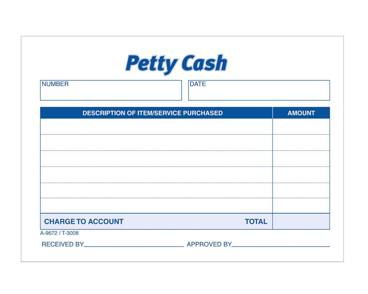 Adams Petty Cash Receipt Pad, 50 SH/PD