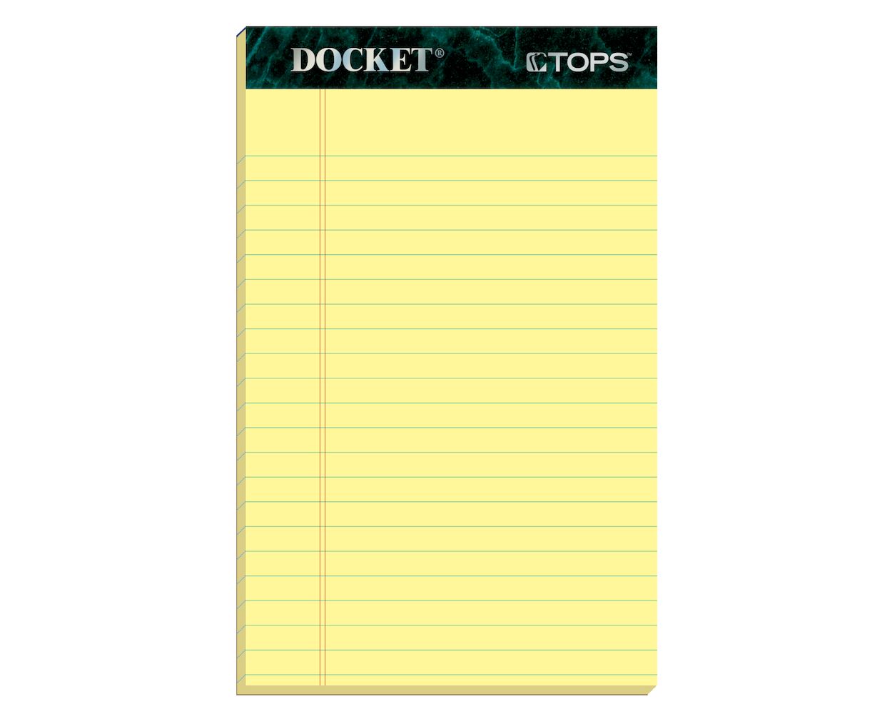 Wholesale Writing Pads: Discounts on Docket Writing Tablet, 5" x 8", Perforated, Canary, Narrow Rule, 50 SH/PD, 8 PD/PK TOP99606