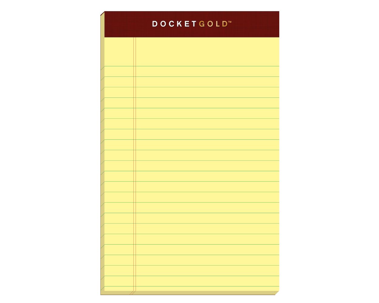 Wholesale Writing Pads: Discounts on Docket Gold Writing Tablet, 5" x 8", Perforated, Canary, Narrow Rule, 50 SH/PD, 6 PD/PK TOP99704