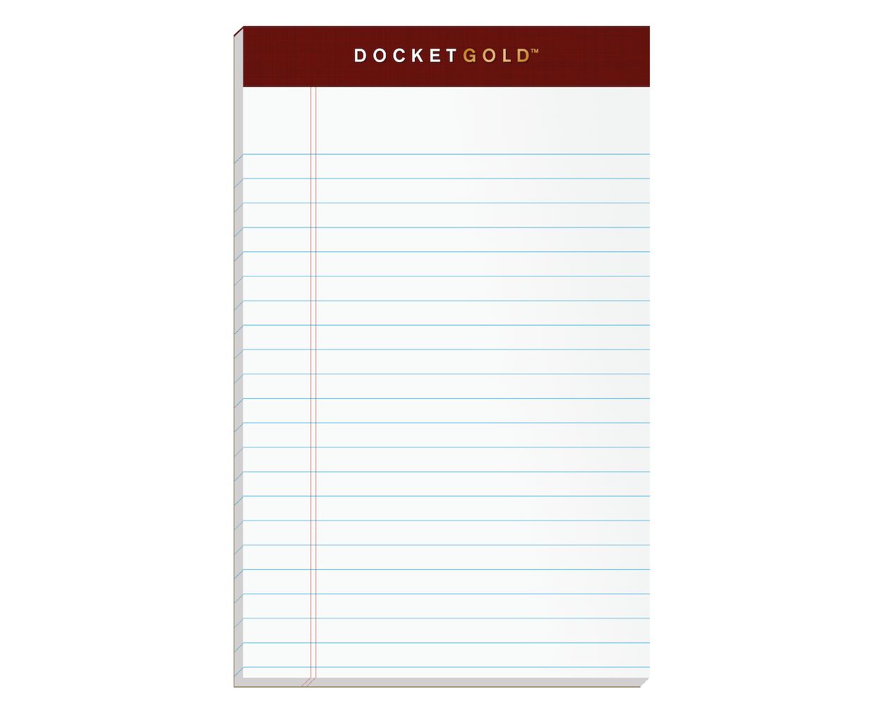 Wholesale Writing Pads: Discounts on Docket Gold Writing Tablet, 5" x 8", Perforated, White, Narrow Rule, 50 SH/PD, 6 PD/PK TOP99705