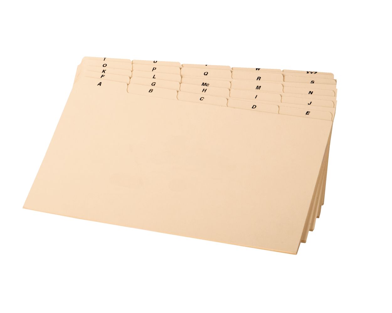 Oxford A-Z Index Card Guide Sets, 5 x 8, Manila, 25 per set
