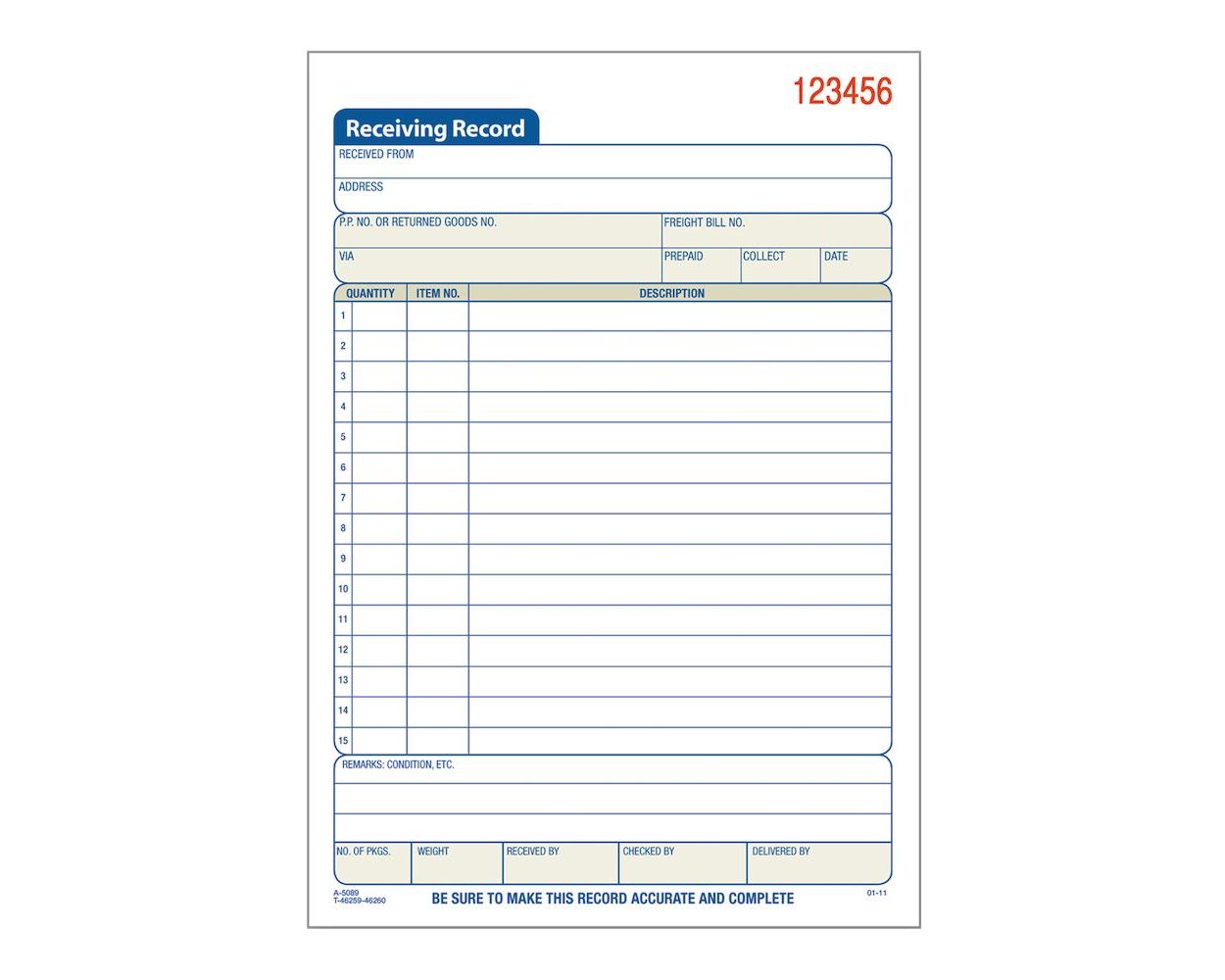 4.19 x 7.19 Adams Employee Payroll Record Book Carbonless 50 Sets per 2 Part 