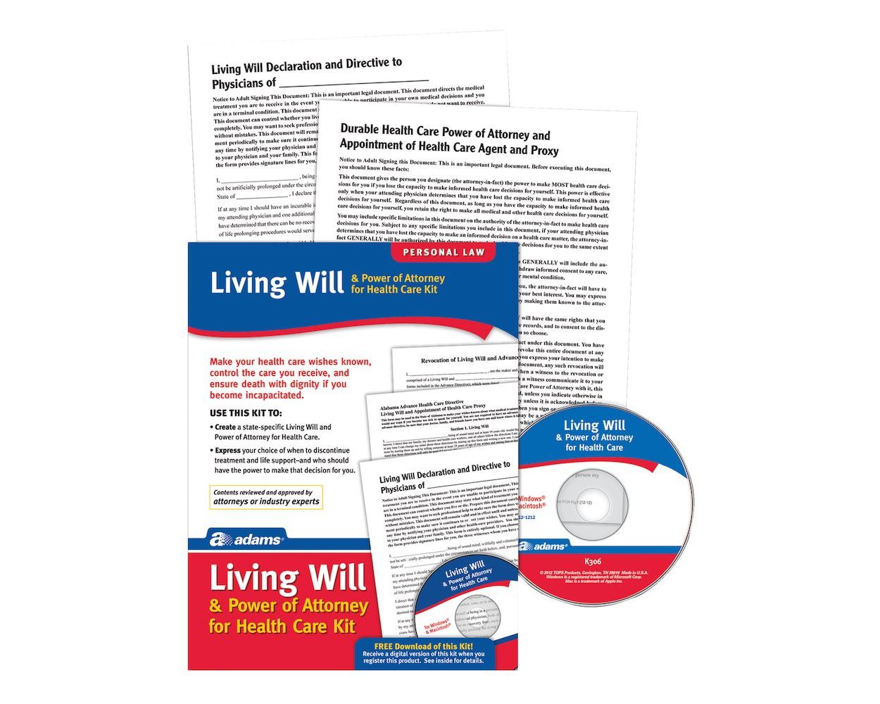 Wholesale Estate Planning: Discounts on Adams Living Will/Power of Attorney Forms ABFK306