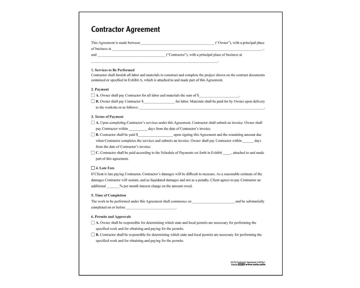 Contractor Agreement, Forms and Instructions Within key holder agreement template
