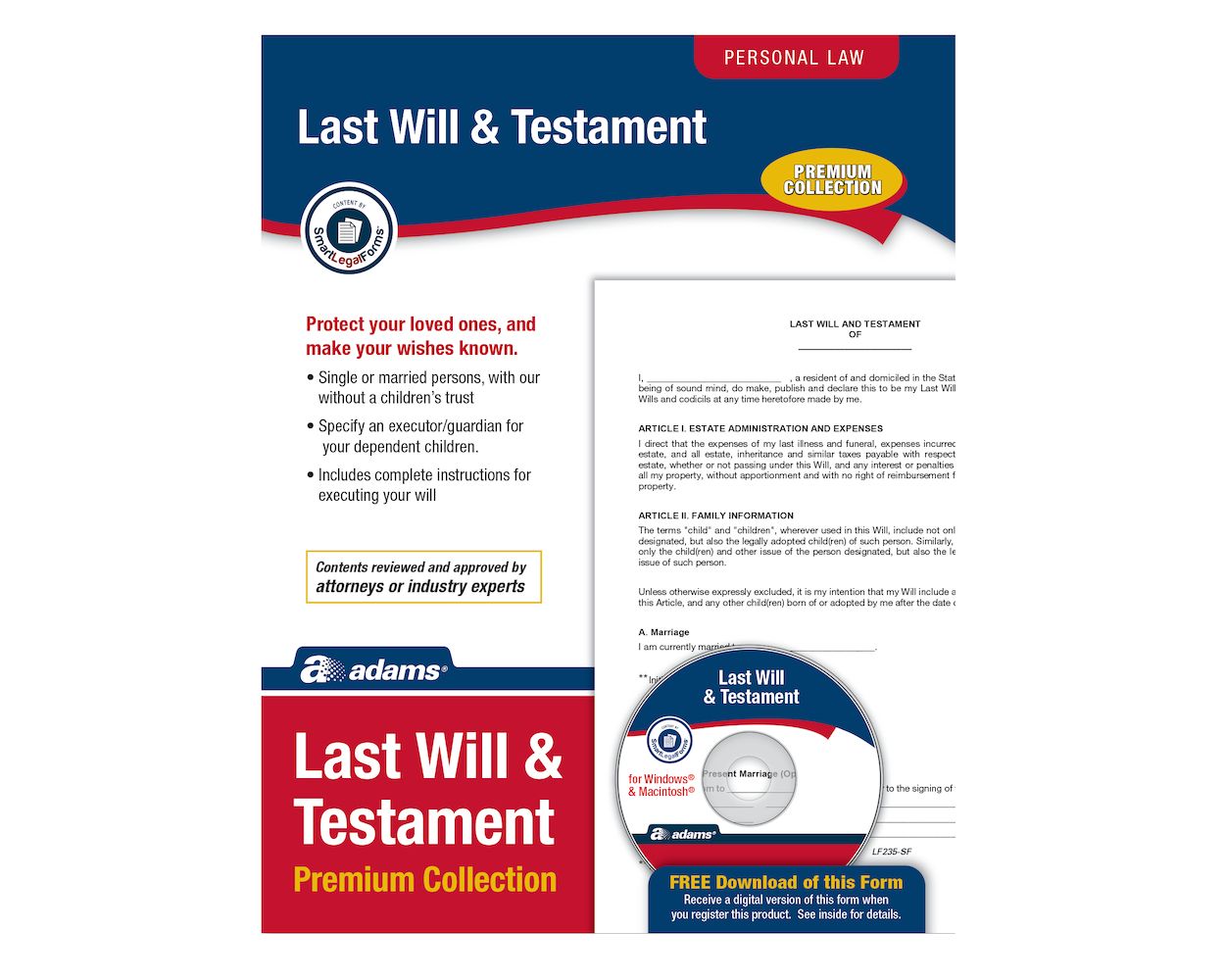 last will & testament, forms and instructions