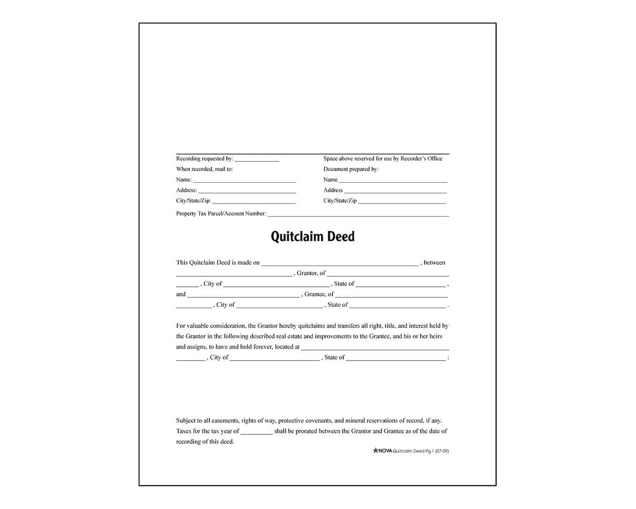 Adams Quitclaim Deed Forms And Instructions