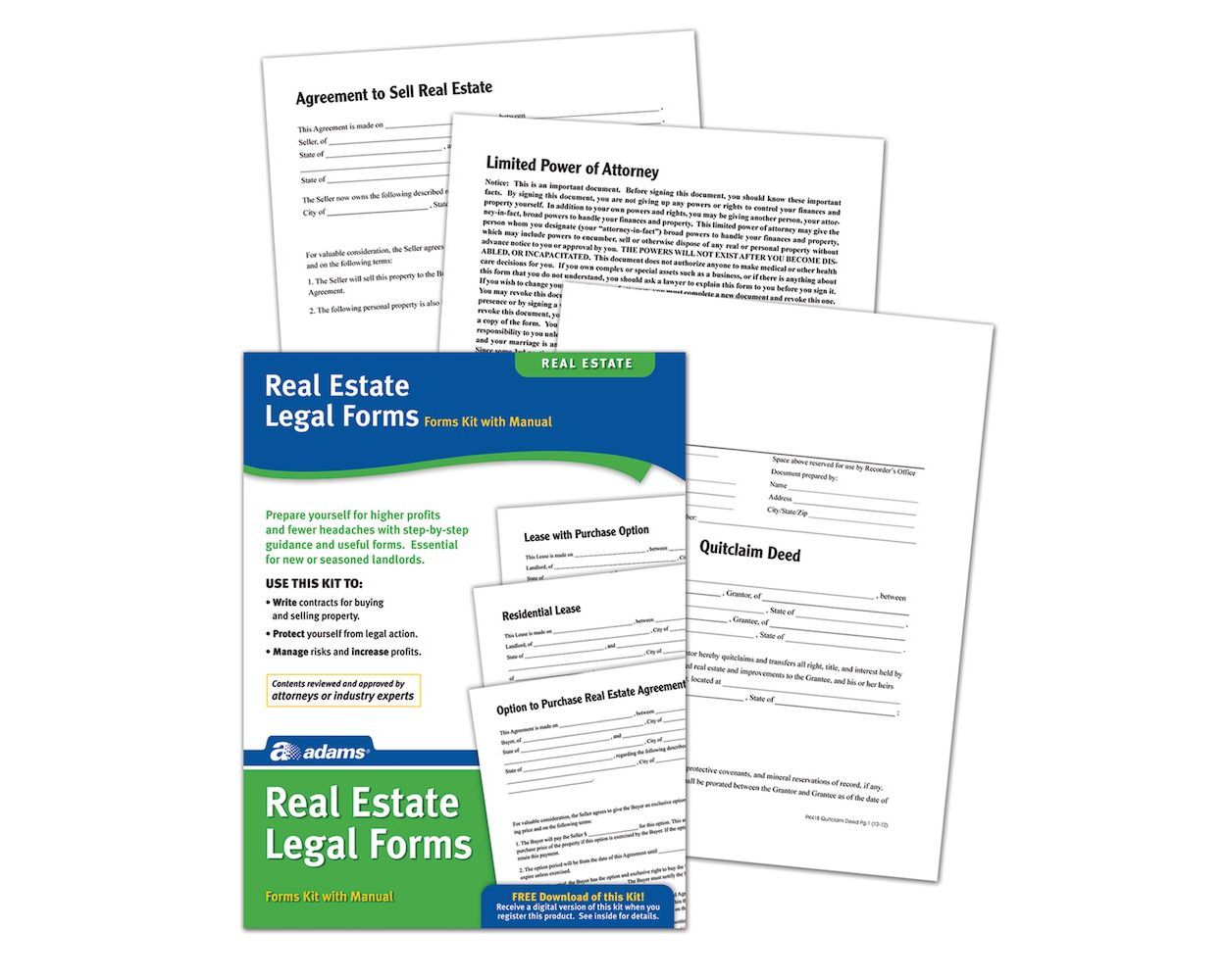 Adams Real Estate Legal Forms Kit, Forms and Instructions
