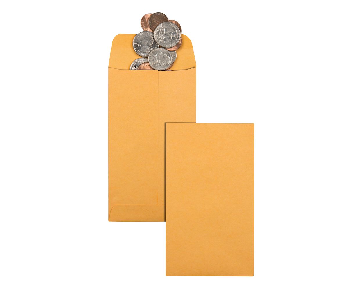 500 Columbian Brown Kraft Coin Envelopes No 5 1/2 CO565 3 1/8" x 5 1/2" 