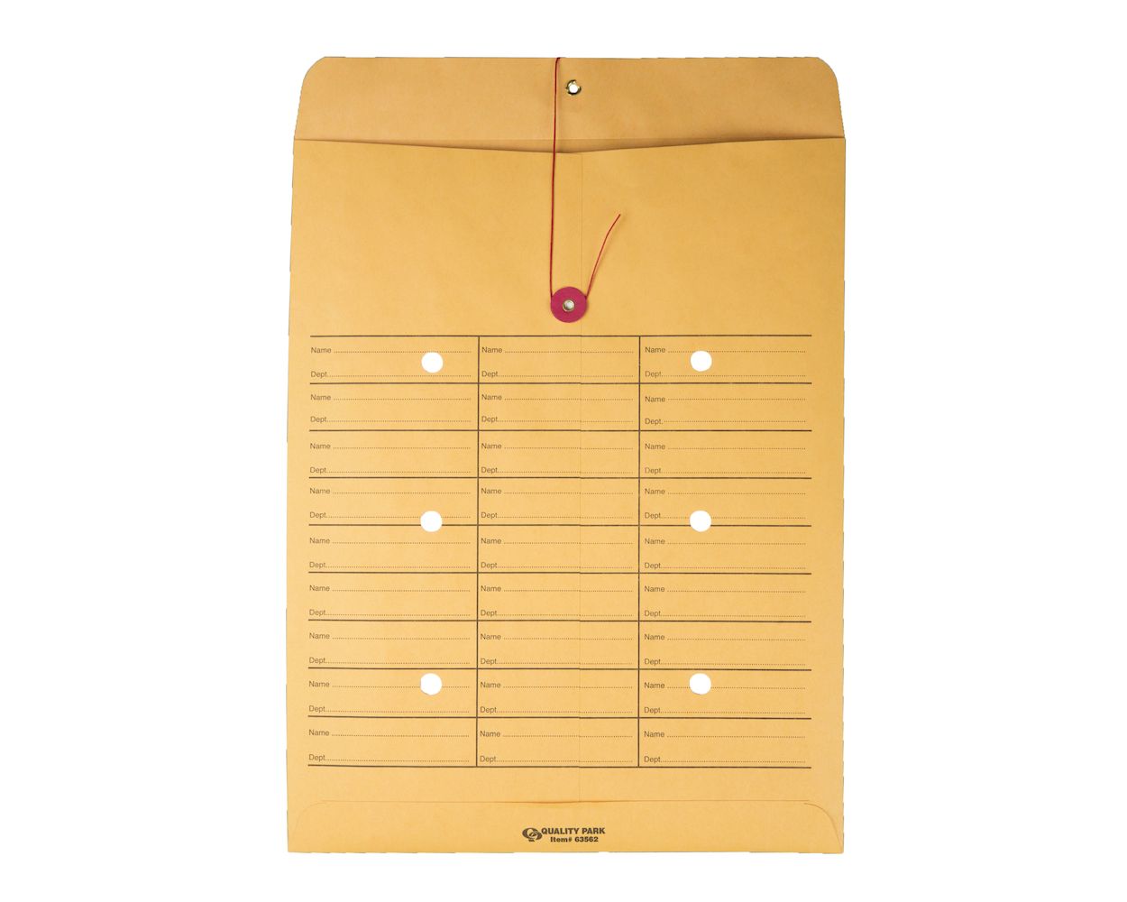 10 x 13 Inter-Departmental Envelopes with String & Button Closure for  Interoffice Routing, 28 lb. Brown Kraft, 100 per Box