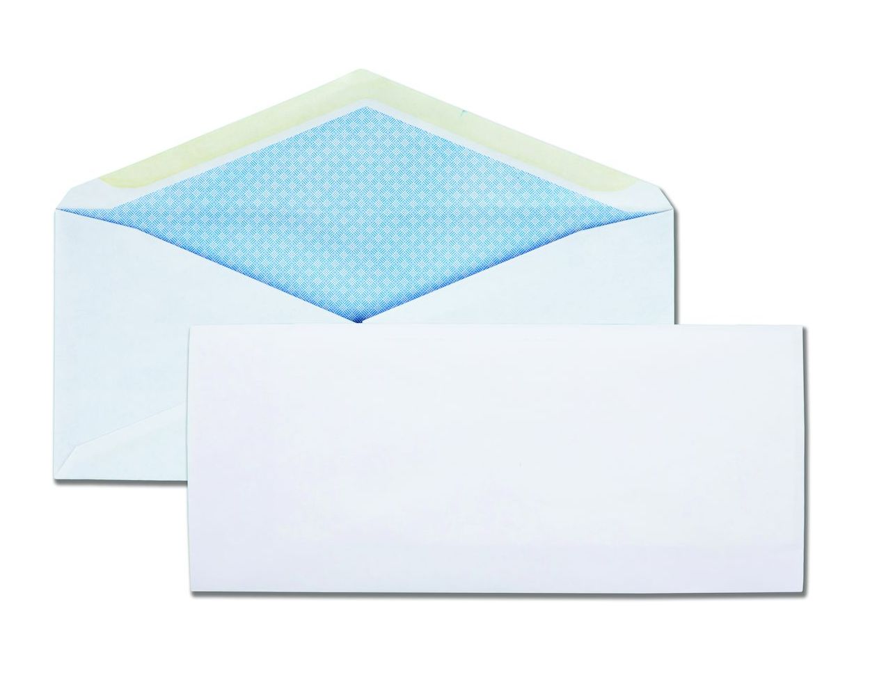 10 Security Tinted V Flap Business Envelopes Gummed Flap Great for High Speed Inserting Equipment White Wove 500 per Box