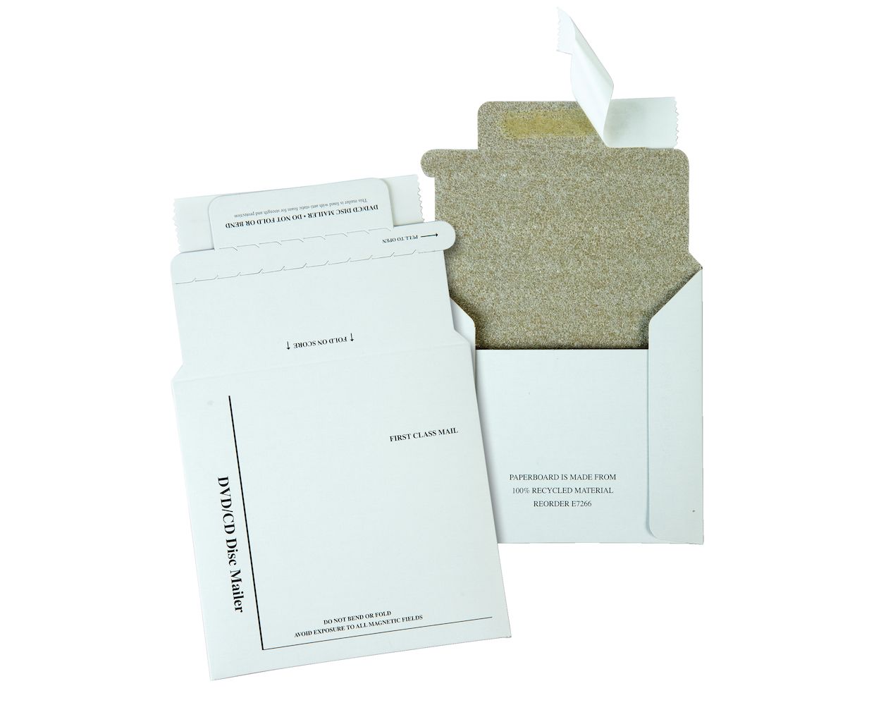 Self Seal Adhesive Flap Maxtek CD/DVD Disc White Cardboard Mailers 6 x 6 3/8 Inches 100 Pack.