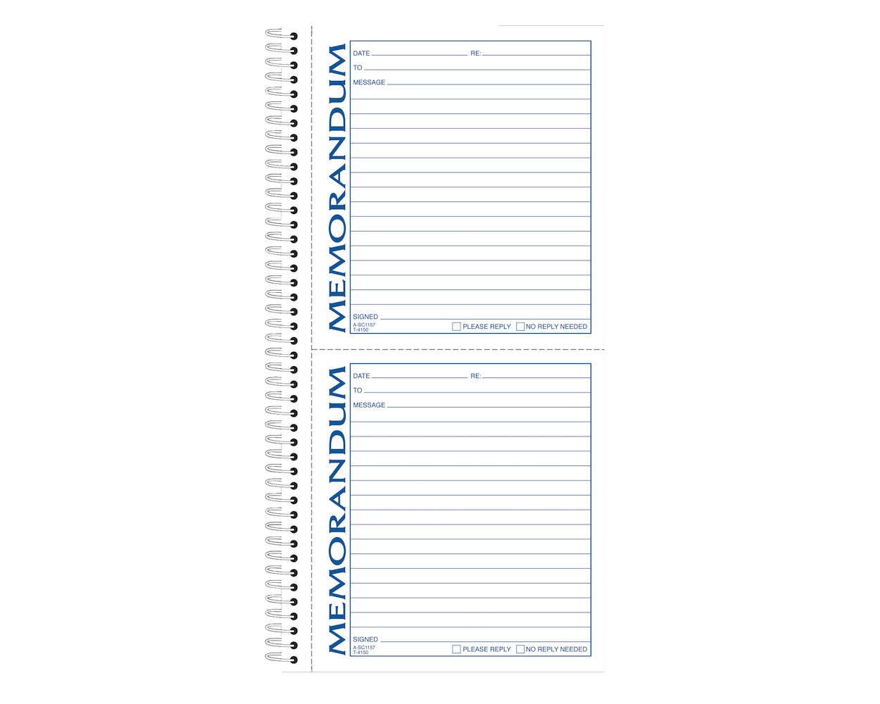 TOPS Memorandum Forms Book 2-Part 100 Sets per Book 2 Memos per Page 4150 Carbonless 