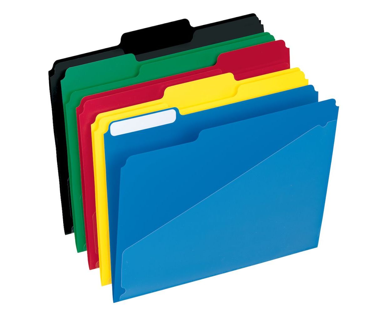 25 per Box Top Tab Pendaflex Hot Pocket Poly File Folders 515 Assorted Colors 1/3 Cut 
