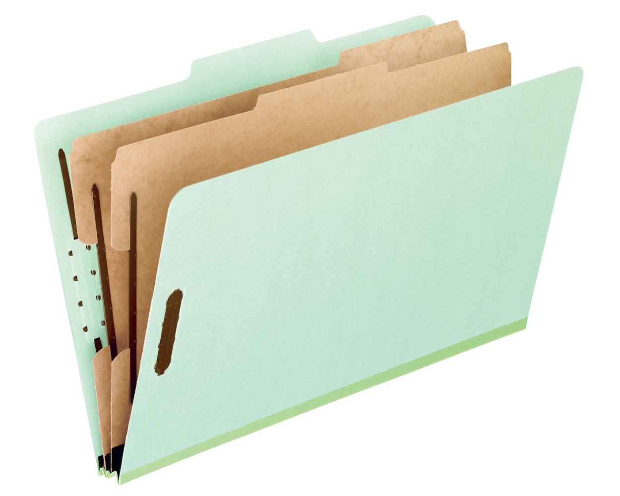Light Green Pendaflex Pressboard End-Tab Classification Folders 1 Divider 23314 Straight Cut 2.5 Expansion 10/BX Legal Size 